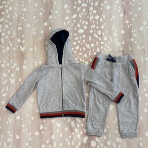 Splendid Boys Gray Hoodie & Jogger Set 2T | Sporty Stripe Trim